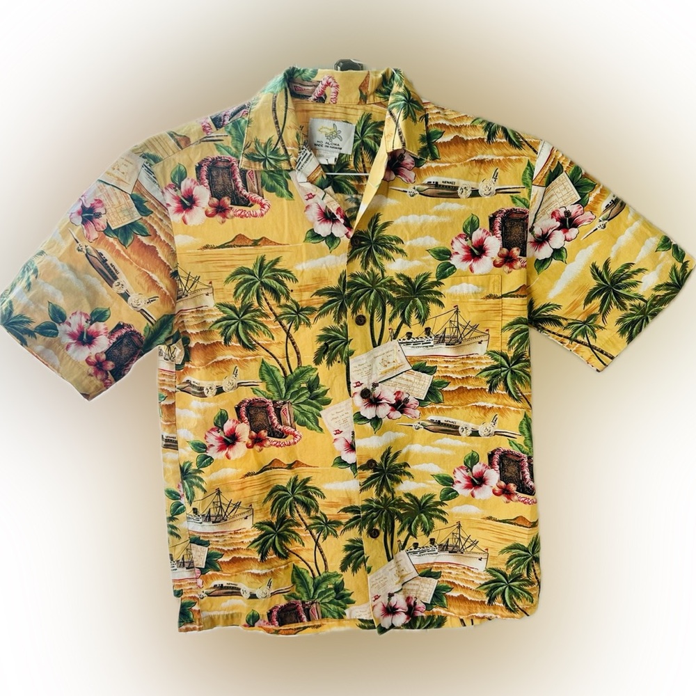 Vintage Ho Aloha Men’s Hawaiian Shirt, Size S, Rare Print